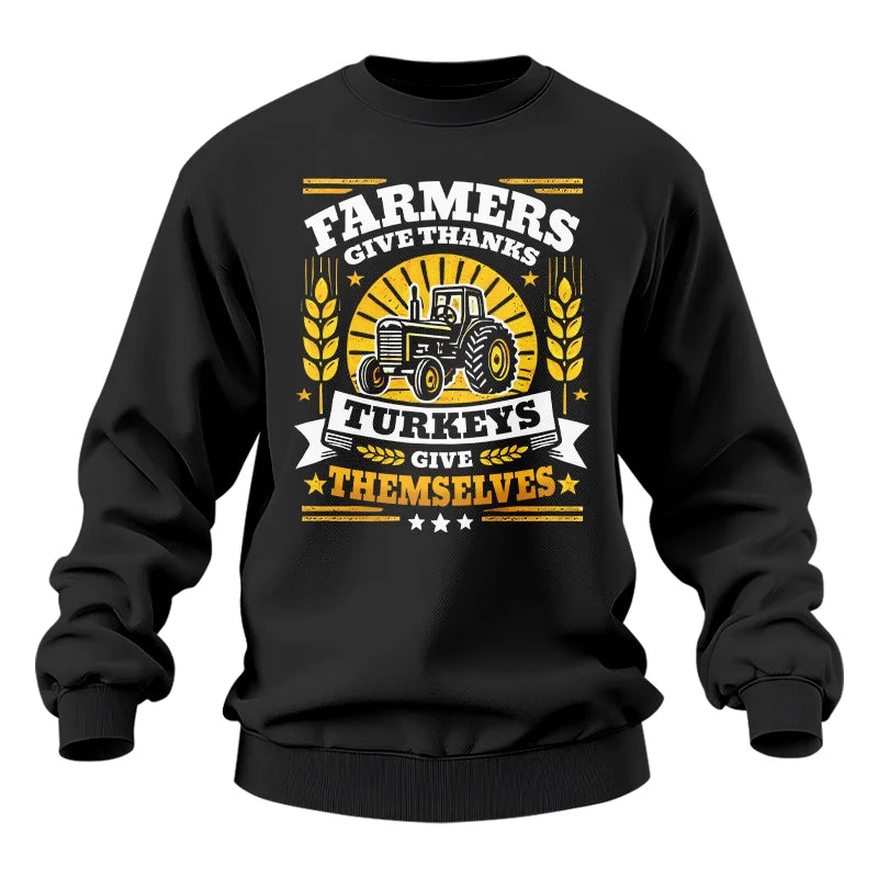 Image of Farmers Give Thanks Turkeys Give Themselves - Unisex Heavy Blend™ Crewneck Sweatshirt