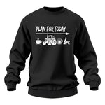 Funny Farmer Plan For Today Coffee Tractor Beer Bed - Unisex Heavy Blend™ Crewneck Sweatshirt