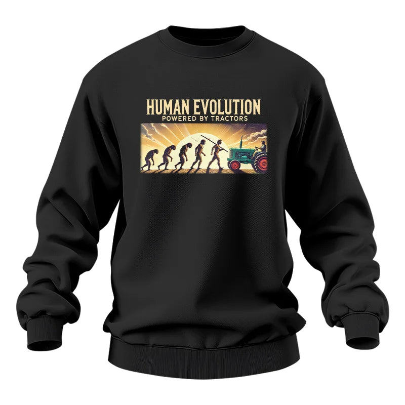 Human Evolution Powered By Tractors - Unisex Heavy Blend™ Crewneck Sweatshirt