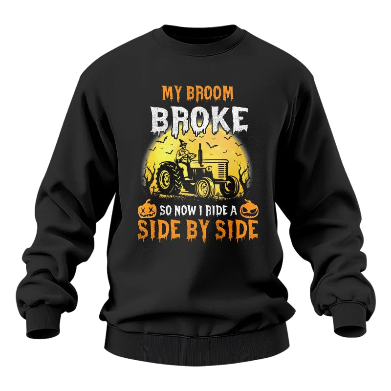 Image of My Broom Broke_I Have A Tractor Halloween - Unisex Heavy Blend™ Crewneck Sweatshirt