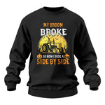 My Broom Broke_I Have A Tractor Halloween - Unisex Heavy Blend™ Crewneck Sweatshirt