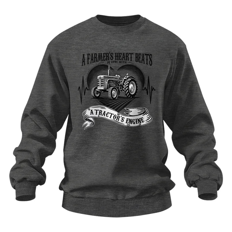 A Farmer’s Heart Beats A Tractor’s Engine - Unisex Heavy Blend™ Crewneck Sweatshirt