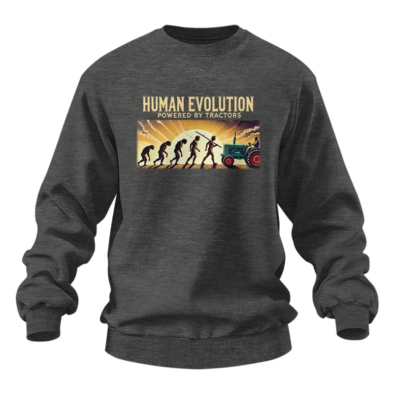 Human Evolution Powered By Tractors - Unisex Heavy Blend™ Crewneck Sweatshirt