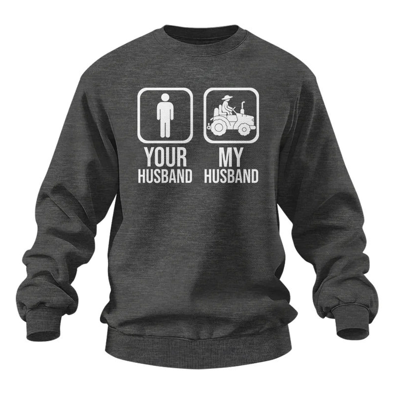 My Husband Is Cooler Than Yours Funny Farm Tractor 1 - Unisex Heavy Blend™ Crewneck Sweatshirt