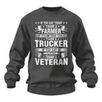 Thank a Farmer Thank a Trucker Thank a Veteran Appreciation - Unisex Heavy Blend™ Crewneck Sweatshirt