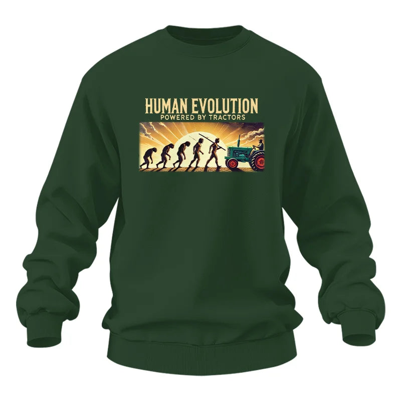 Image of Human Evolution Powered By Tractors - Unisex Heavy Blend™ Crewneck Sweatshirt