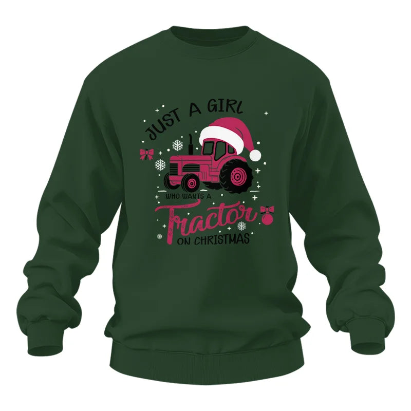 Image of Just A Girl Who Want A Tractor On Christmas - Unisex Heavy Blend™ Crewneck Sweatshirt