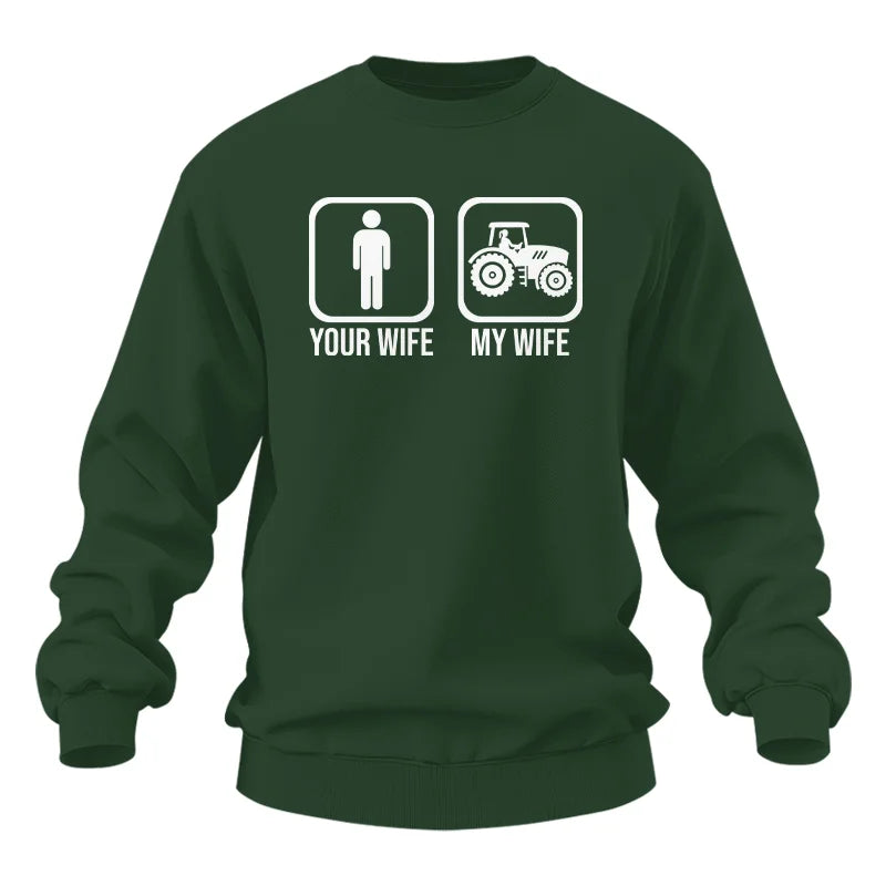 My Wife Is Cooler Than Yours Funny Farm Tractor 1 - Unisex Heavy Blend™ Crewneck Sweatshirt