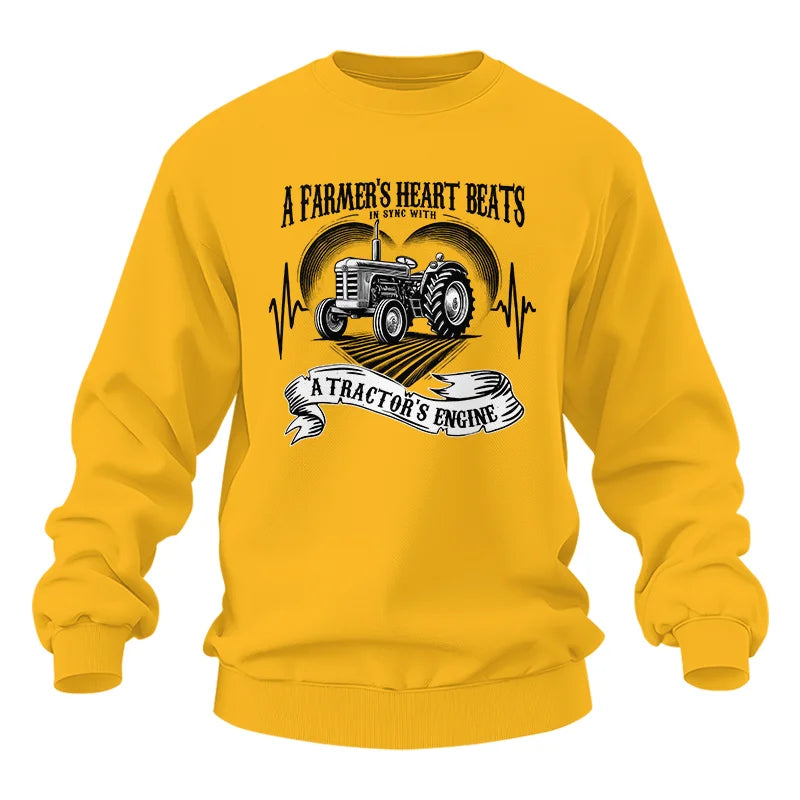 Image of A Farmer’s Heart Beats A Tractor’s Engine - Unisex Heavy Blend™ Crewneck Sweatshirt