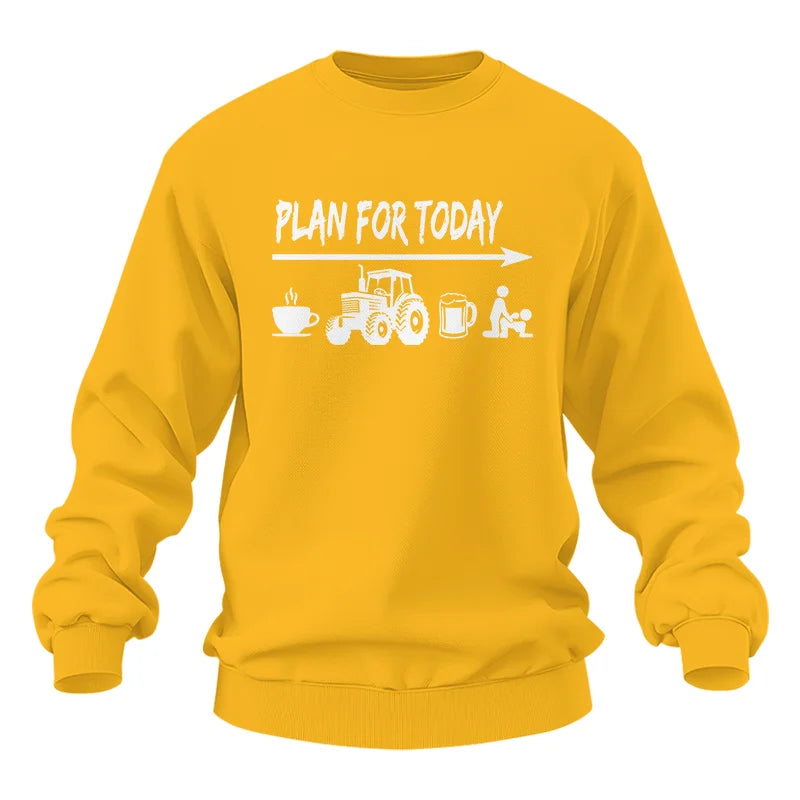 Funny Farmer Plan For Today Coffee Tractor Beer Bed - Unisex Heavy Blend™ Crewneck Sweatshirt