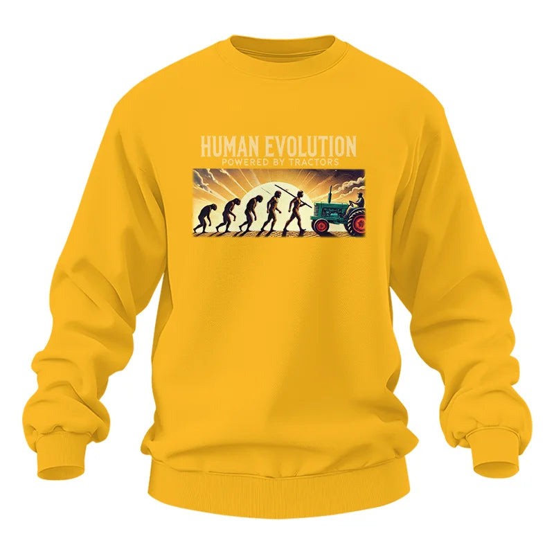 Human Evolution Powered By Tractors - Unisex Heavy Blend™ Crewneck Sweatshirt