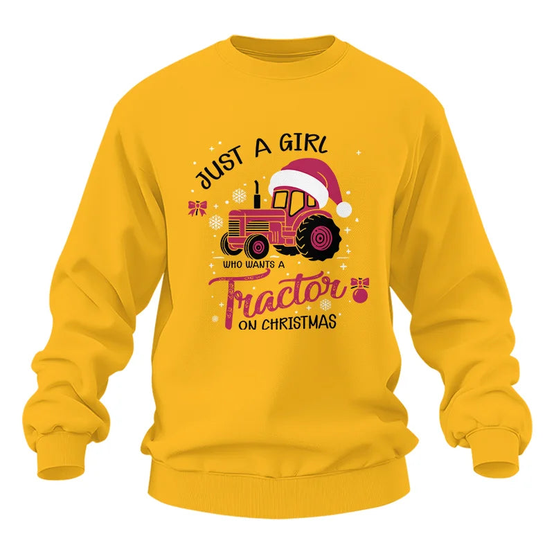 Just A Girl Who Want A Tractor On Christmas - Unisex Heavy Blend™ Crewneck Sweatshirt