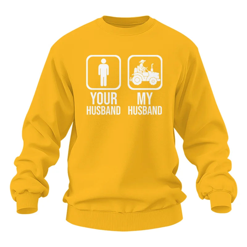 My Husband Is Cooler Than Yours Funny Farm Tractor 1 - Unisex Heavy Blend™ Crewneck Sweatshirt