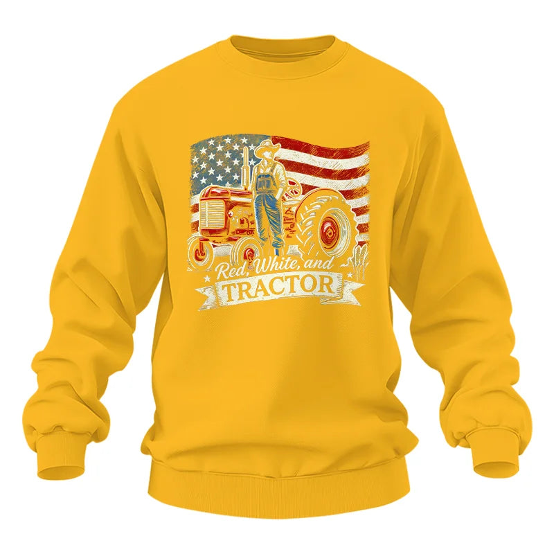 Red White And Tractor - Unisex Heavy Blend™ Crewneck Sweatshirt