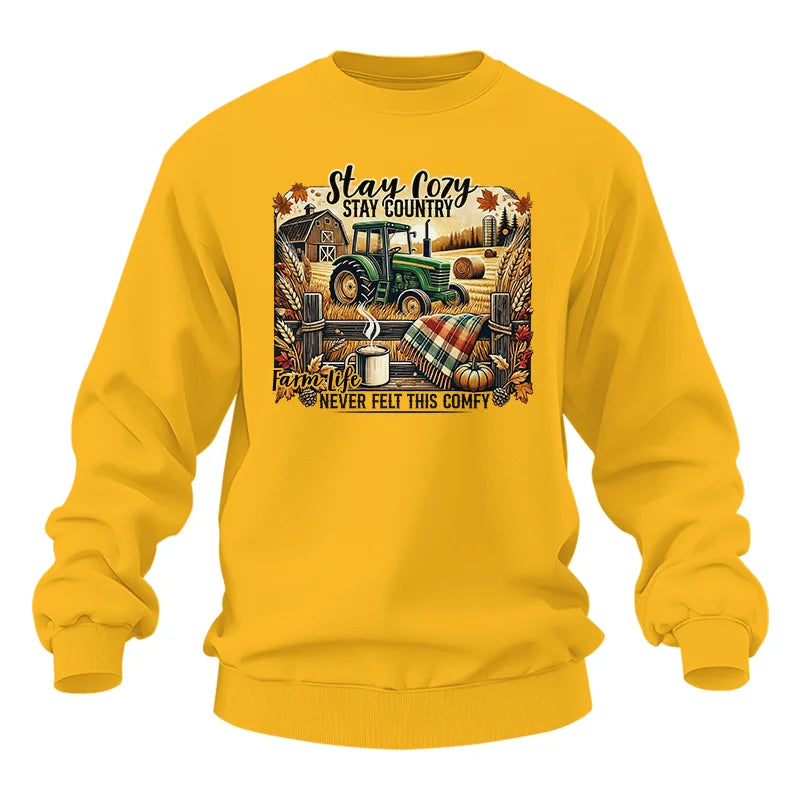 Stay Cozy_Stay Country_Farm Life Never Felt This Comfy 2 - Unisex Heavy Blend™ Crewneck Sweatshirt