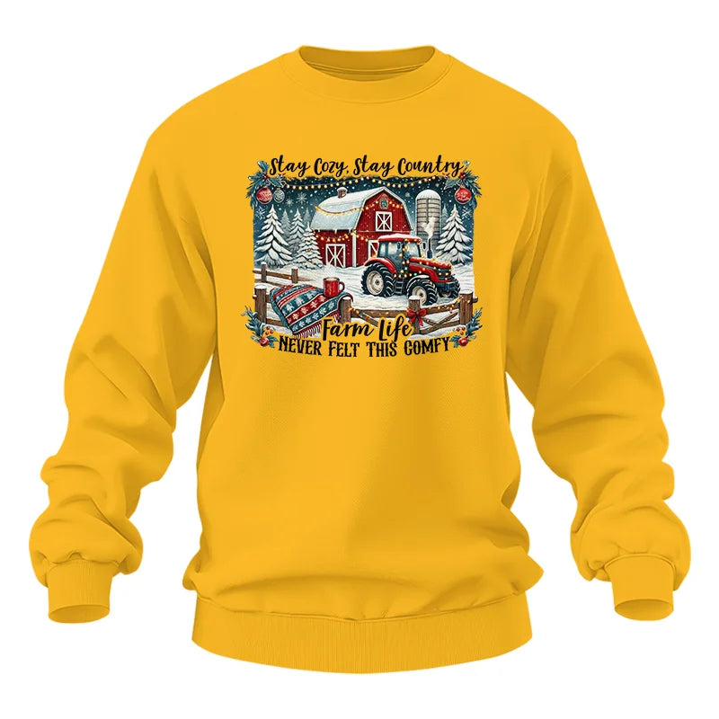 Stay Cozy_Stay Country_Farm Life Never Felt This Comfy 3 - Unisex Heavy Blend™ Crewneck Sweatshirt