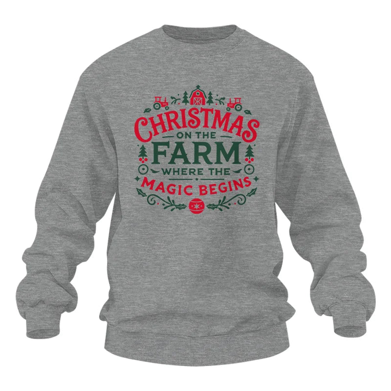 Christmas on the Farm Where the Magic Begins! 1 - Unisex Heavy Blend™ Crewneck Sweatshirt