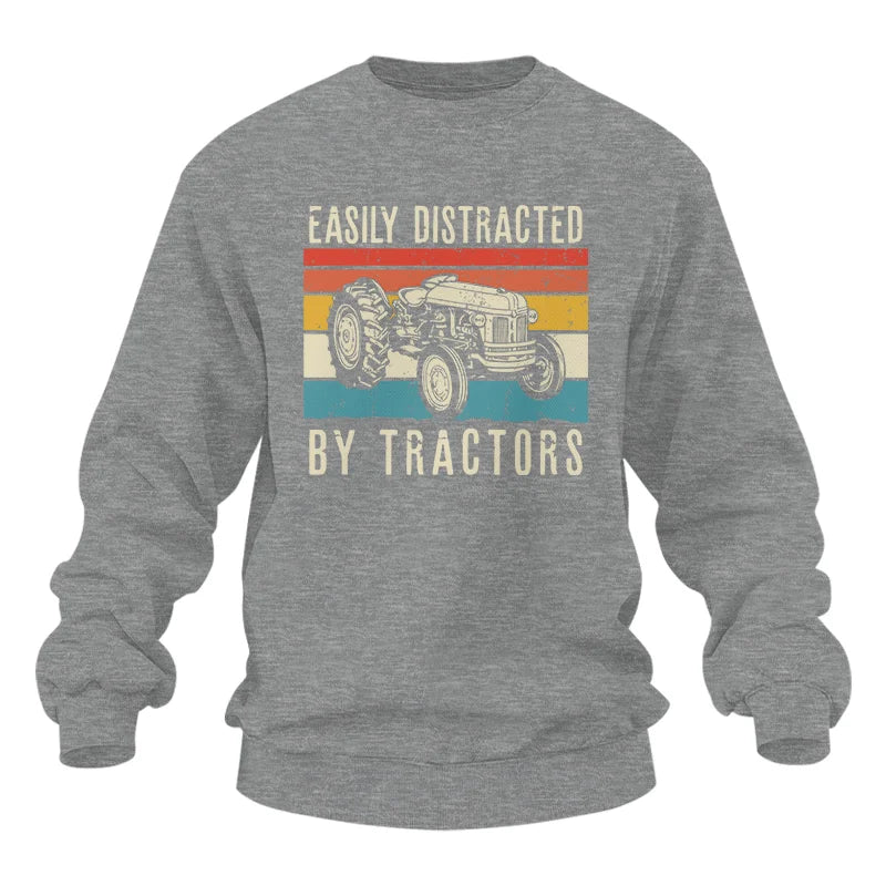 Easily Distracted By Tractors Vintage Design - Unisex Heavy Blend™ Crewneck Sweatshirt