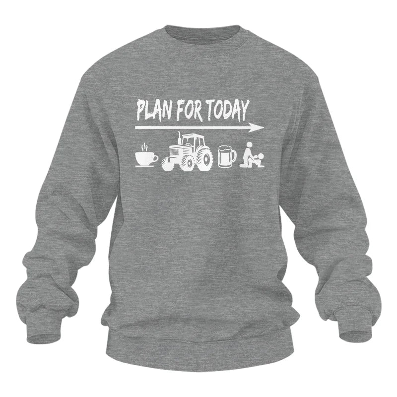 Funny Farmer Plan For Today Coffee Tractor Beer Bed - Unisex Heavy Blend™ Crewneck Sweatshirt