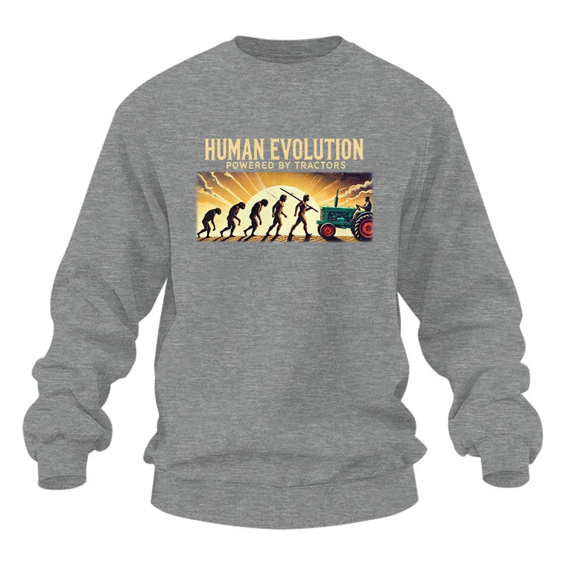 Image of Human Evolution Powered By Tractors - Unisex Heavy Blend™ Crewneck Sweatshirt