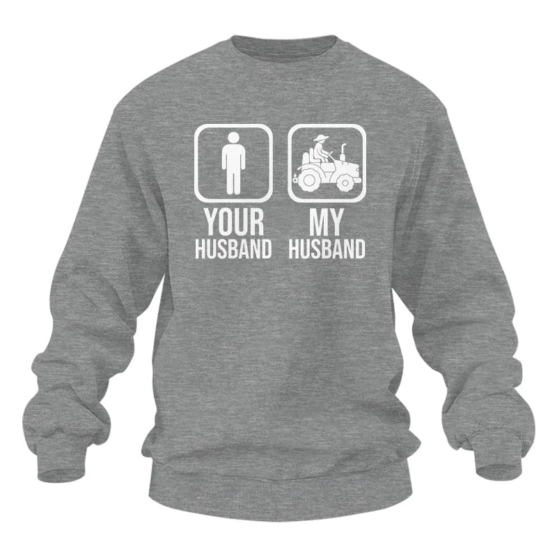 My Husband Is Cooler Than Yours Funny Farm Tractor 1 - Unisex Heavy Blend™ Crewneck Sweatshirt