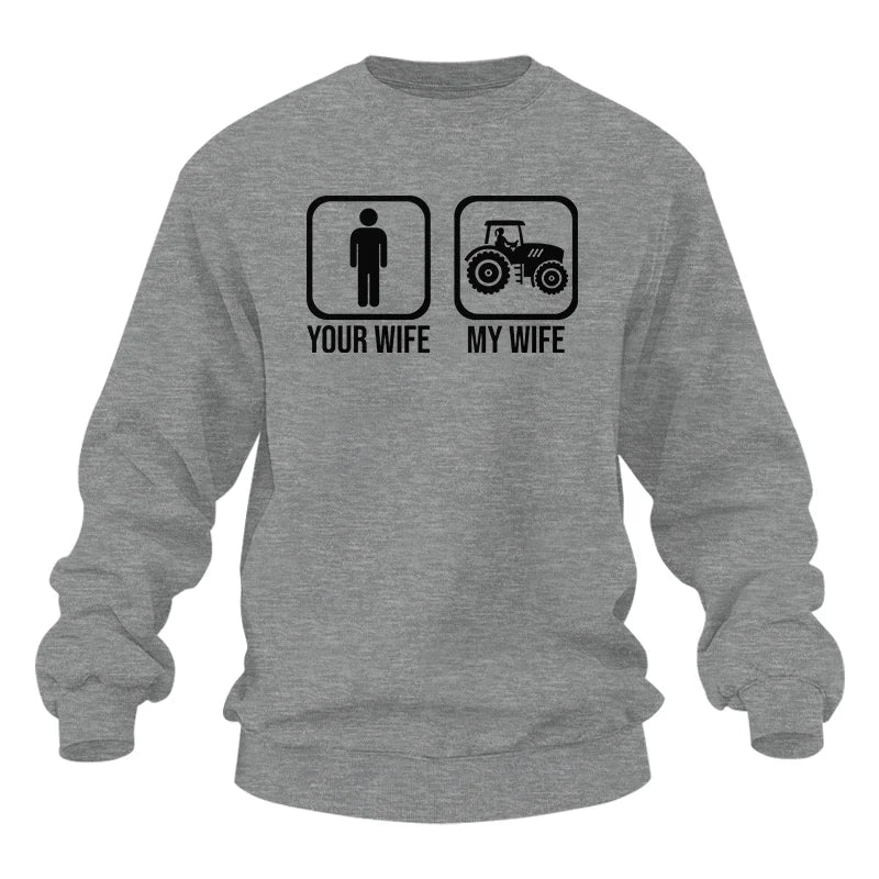 My Wife Is Cooler Than Yours Funny Farm Tractor 2 - Unisex Heavy Blend™ Crewneck Sweatshirt