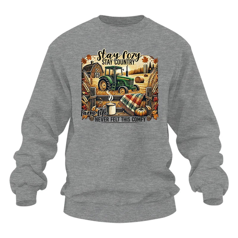 Stay Cozy_Stay Country_Farm Life Never Felt This Comfy 2 - Unisex Heavy Blend™ Crewneck Sweatshirt