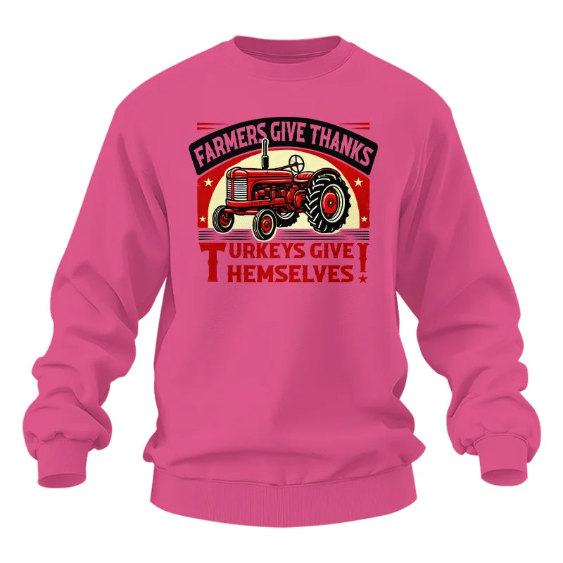 Image of Farmers Give Thanks Turkeys Give Themselves 2 - Unisex Heavy Blend™ Crewneck Sweatshirt