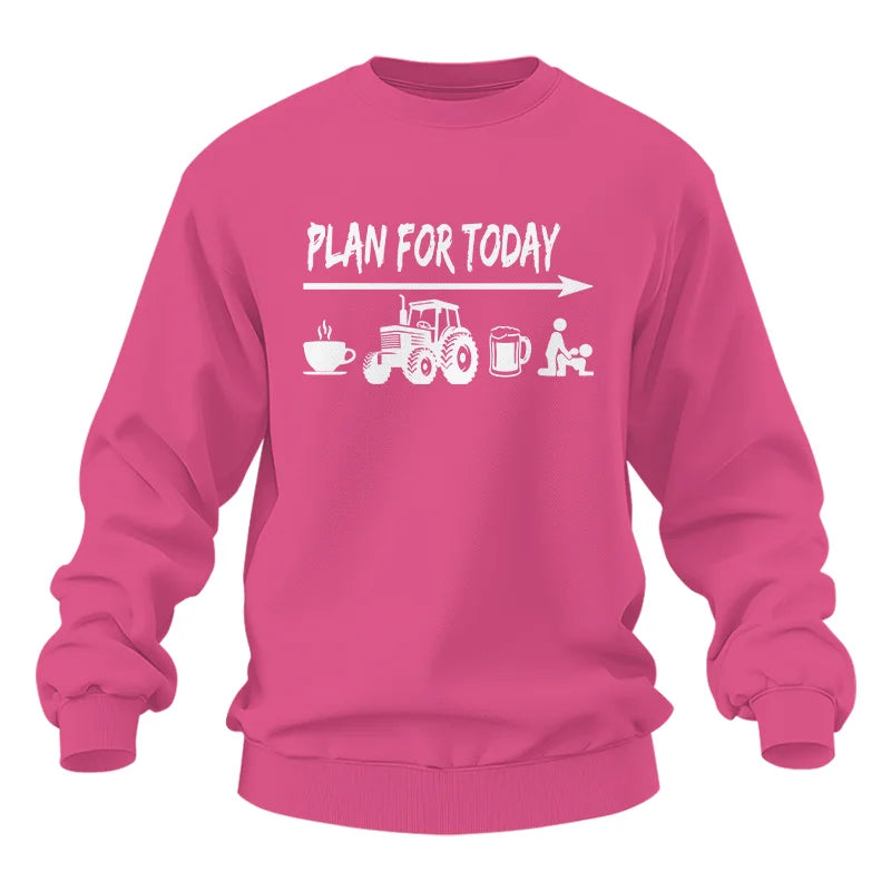 Funny Farmer Plan For Today Coffee Tractor Beer Bed - Unisex Heavy Blend™ Crewneck Sweatshirt