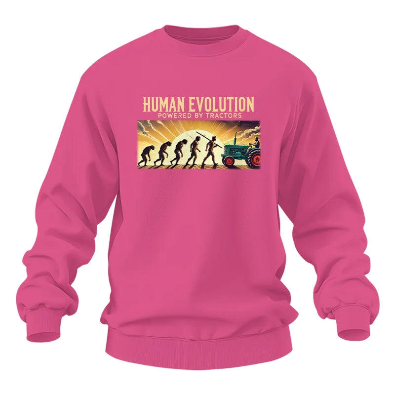 Human Evolution Powered By Tractors - Unisex Heavy Blend™ Crewneck Sweatshirt