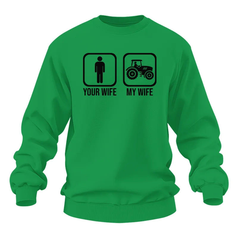 My Wife Is Cooler Than Yours Funny Farm Tractor 2 - Unisex Heavy Blend™ Crewneck Sweatshirt