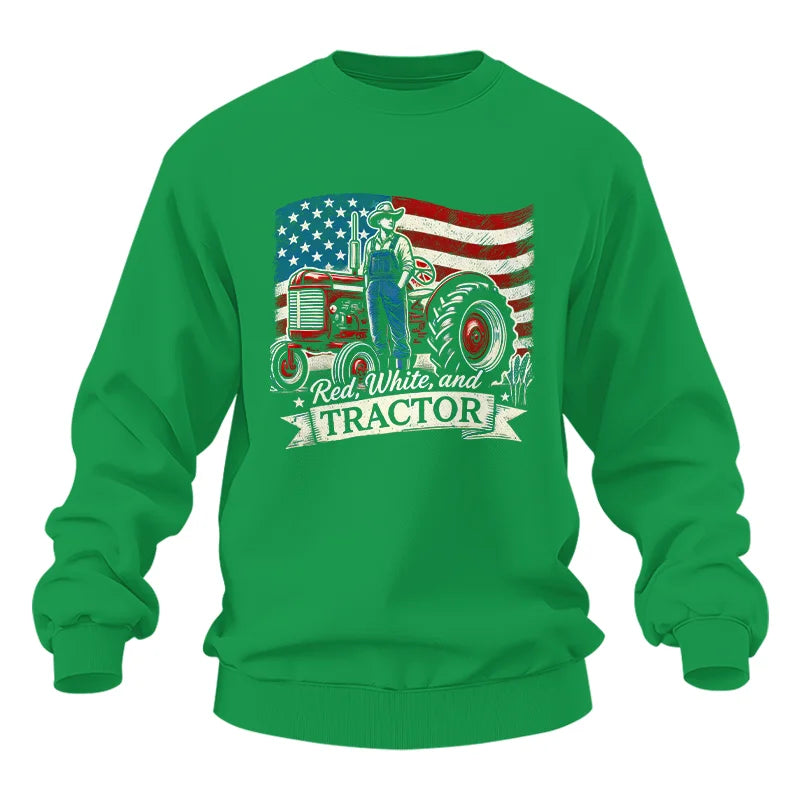 Red White And Tractor - Unisex Heavy Blend™ Crewneck Sweatshirt