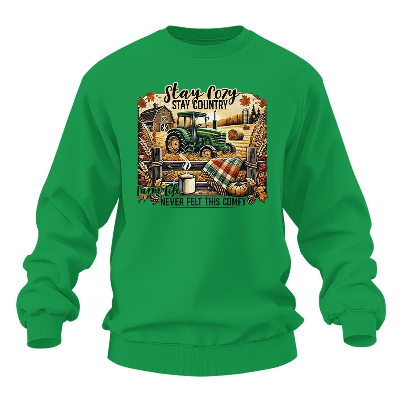 Stay Cozy_Stay Country_Farm Life Never Felt This Comfy 2 - Unisex Heavy Blend™ Crewneck Sweatshirt