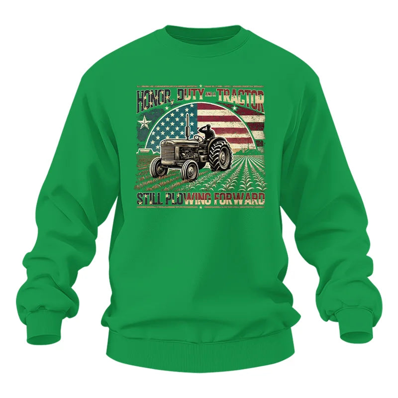 Image of Veteran Farmer Honor Duty And A Tractor 1 - Unisex Heavy Blend™ Crewneck Sweatshirt