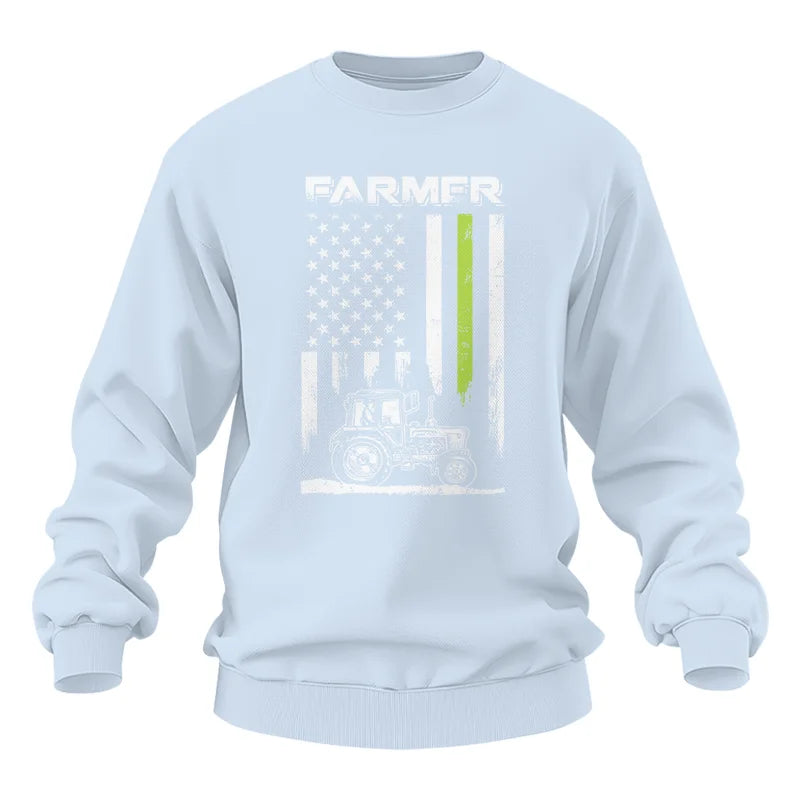 Farmer Tractor Patriotic American Flag - Unisex Heavy Blend™ Crewneck Sweatshirt