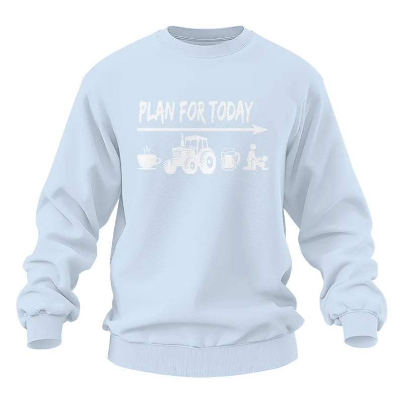 Image of Funny Farmer Plan For Today Coffee Tractor Beer Bed - Unisex Heavy Blend™ Crewneck Sweatshirt