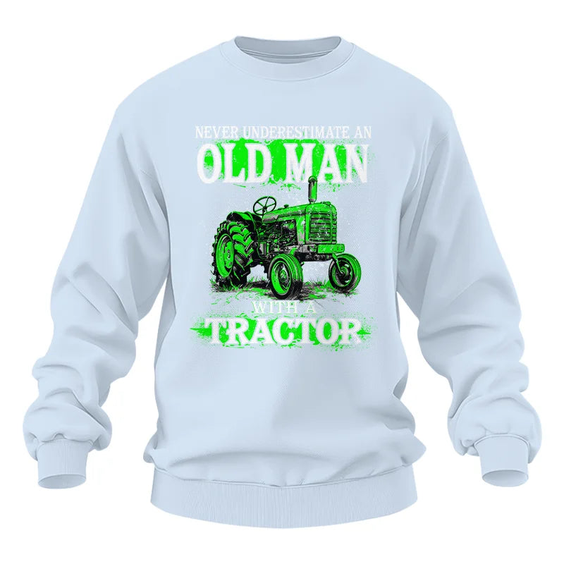 Image of Funny Quote Never Underestimate Old Man Tractor - Unisex Heavy Blend™ Crewneck Sweatshirt