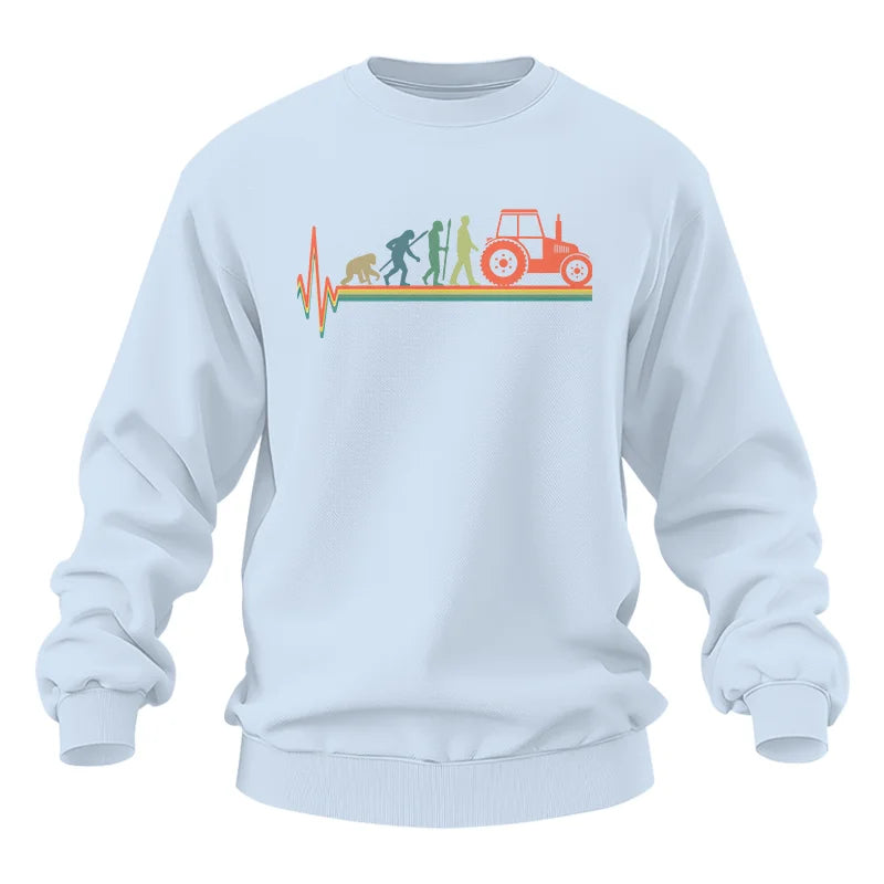 Heartbeat Evolution Farmer Tractor Agriculture Vintage - Unisex Heavy Blend™ Crewneck Sweatshirt