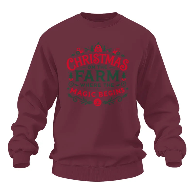 Christmas on the Farm Where the Magic Begins! 1 - Unisex Heavy Blend™ Crewneck Sweatshirt