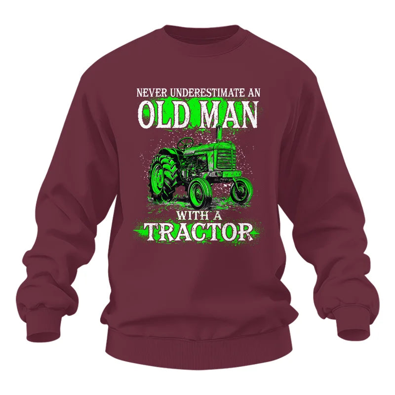 Funny Quote Never Underestimate Old Man Tractor - Unisex Heavy Blend™ Crewneck Sweatshirt