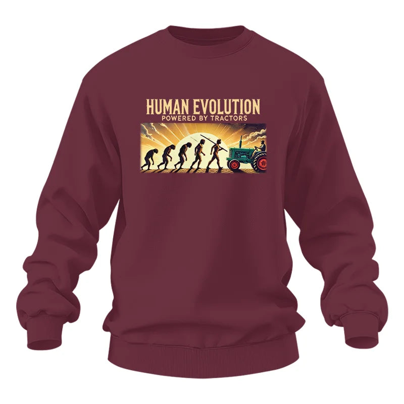 Image of Human Evolution Powered By Tractors - Unisex Heavy Blend™ Crewneck Sweatshirt