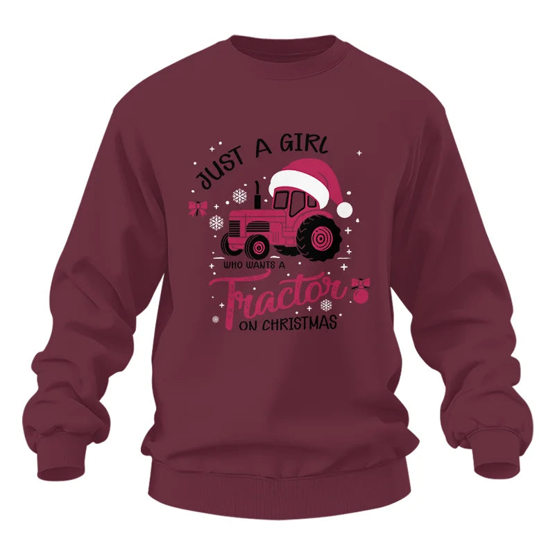 Just A Girl Who Want A Tractor On Christmas - Unisex Heavy Blend™ Crewneck Sweatshirt