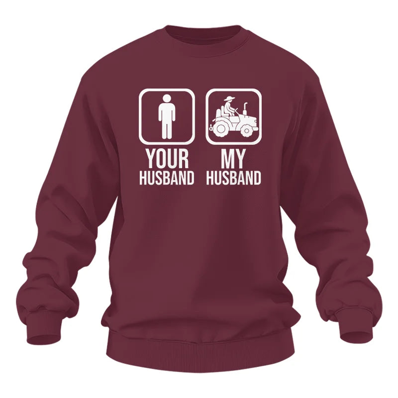 Image of My Husband Is Cooler Than Yours Funny Farm Tractor 1 - Unisex Heavy Blend™ Crewneck Sweatshirt