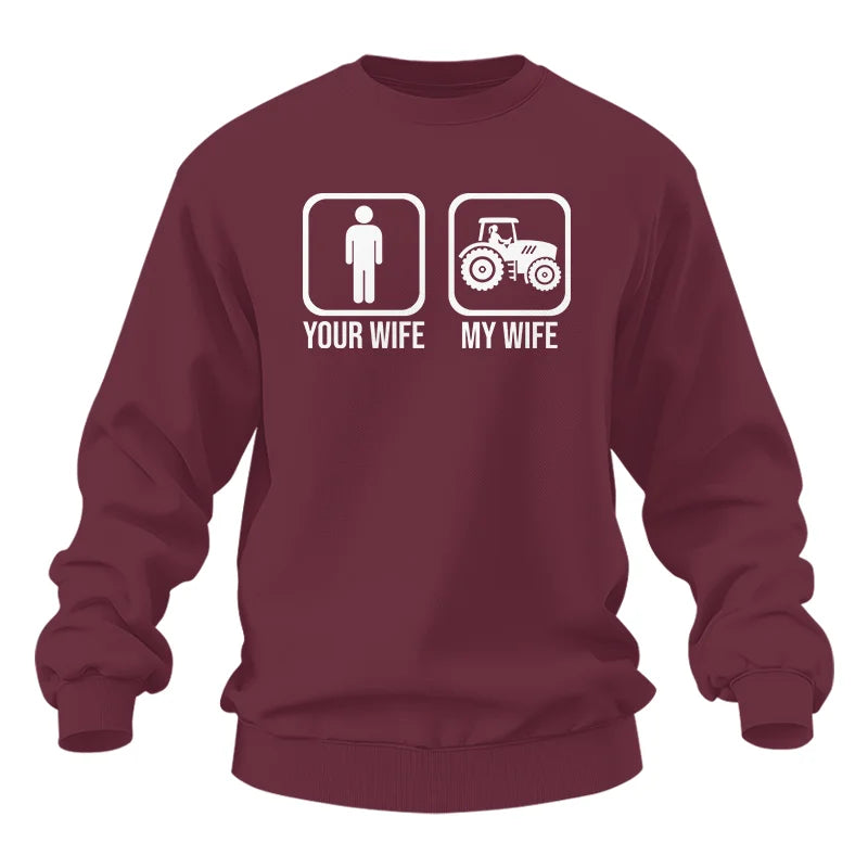 My Wife Is Cooler Than Yours Funny Farm Tractor 1 - Unisex Heavy Blend™ Crewneck Sweatshirt