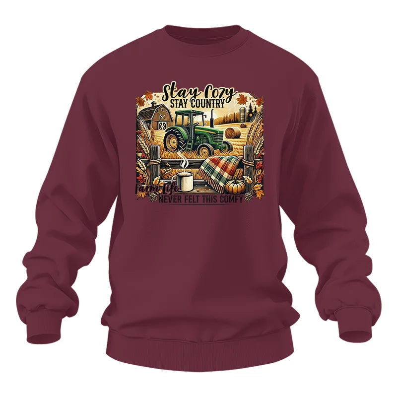 Stay Cozy_Stay Country_Farm Life Never Felt This Comfy 2 - Unisex Heavy Blend™ Crewneck Sweatshirt