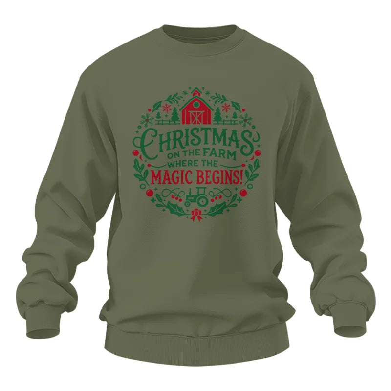 Image of Christmas on the Farm Where the Magic Begins! 2 - Unisex Heavy Blend™ Crewneck Sweatshirt