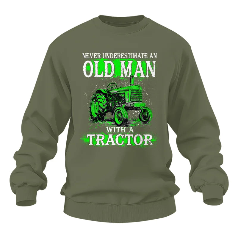 Image of Funny Quote Never Underestimate Old Man Tractor - Unisex Heavy Blend™ Crewneck Sweatshirt