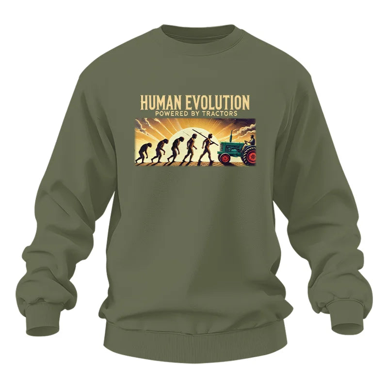 Image of Human Evolution Powered By Tractors - Unisex Heavy Blend™ Crewneck Sweatshirt