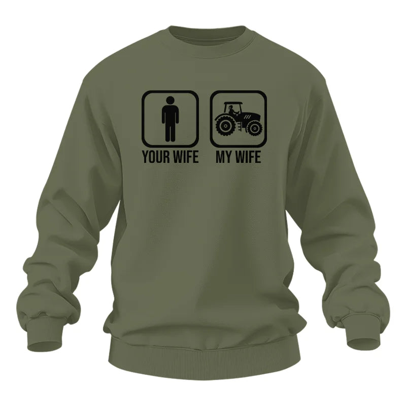 My Wife Is Cooler Than Yours Funny Farm Tractor 2 - Unisex Heavy Blend™ Crewneck Sweatshirt