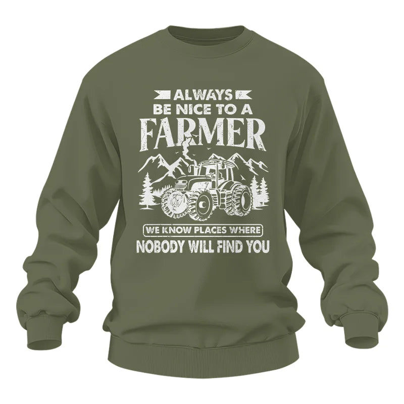 Nice Farmer Funny Tractor Rancher Farming - Unisex Heavy Blend™ Crewneck Sweatshirt